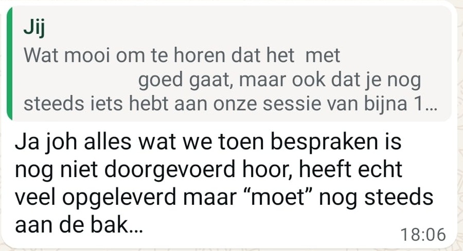 Nog steeds profijt van klantreis sparsessie - Resultaat sparsessie klantreizen